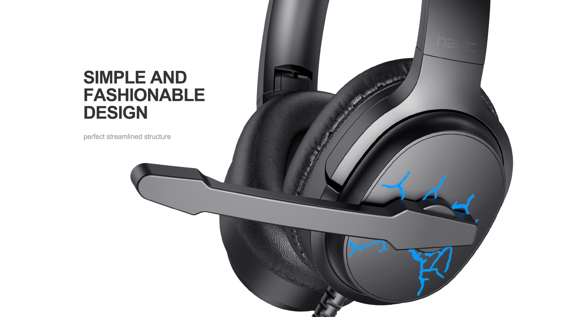 Headset Havit H213U, com Cabo USB e Microfone