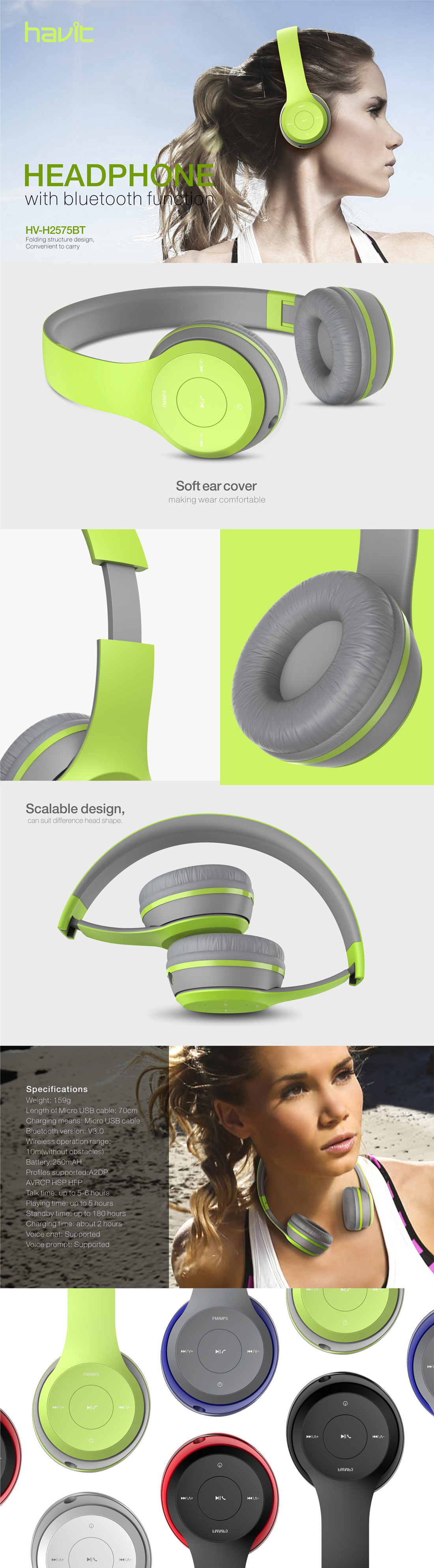 Headset Bluetooth Havit H2575BT