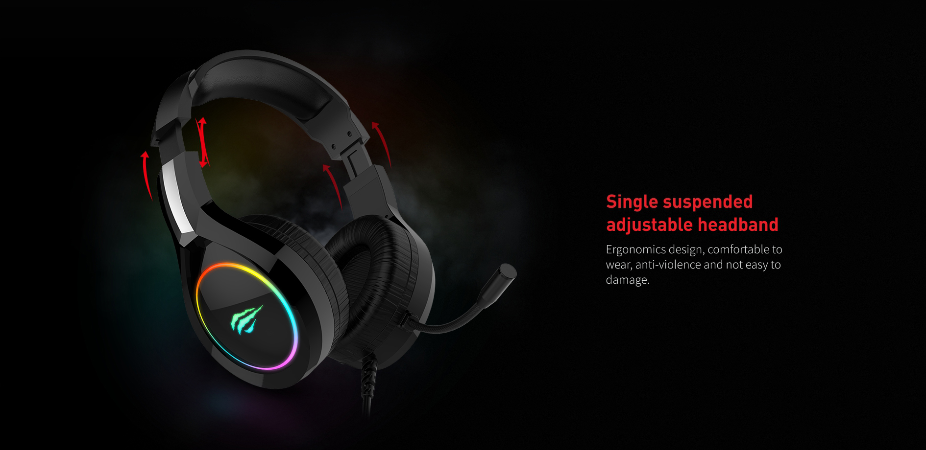 Headset Gaming Havit H2232D, com USB, 2* Jack 3.5mm e Microfone