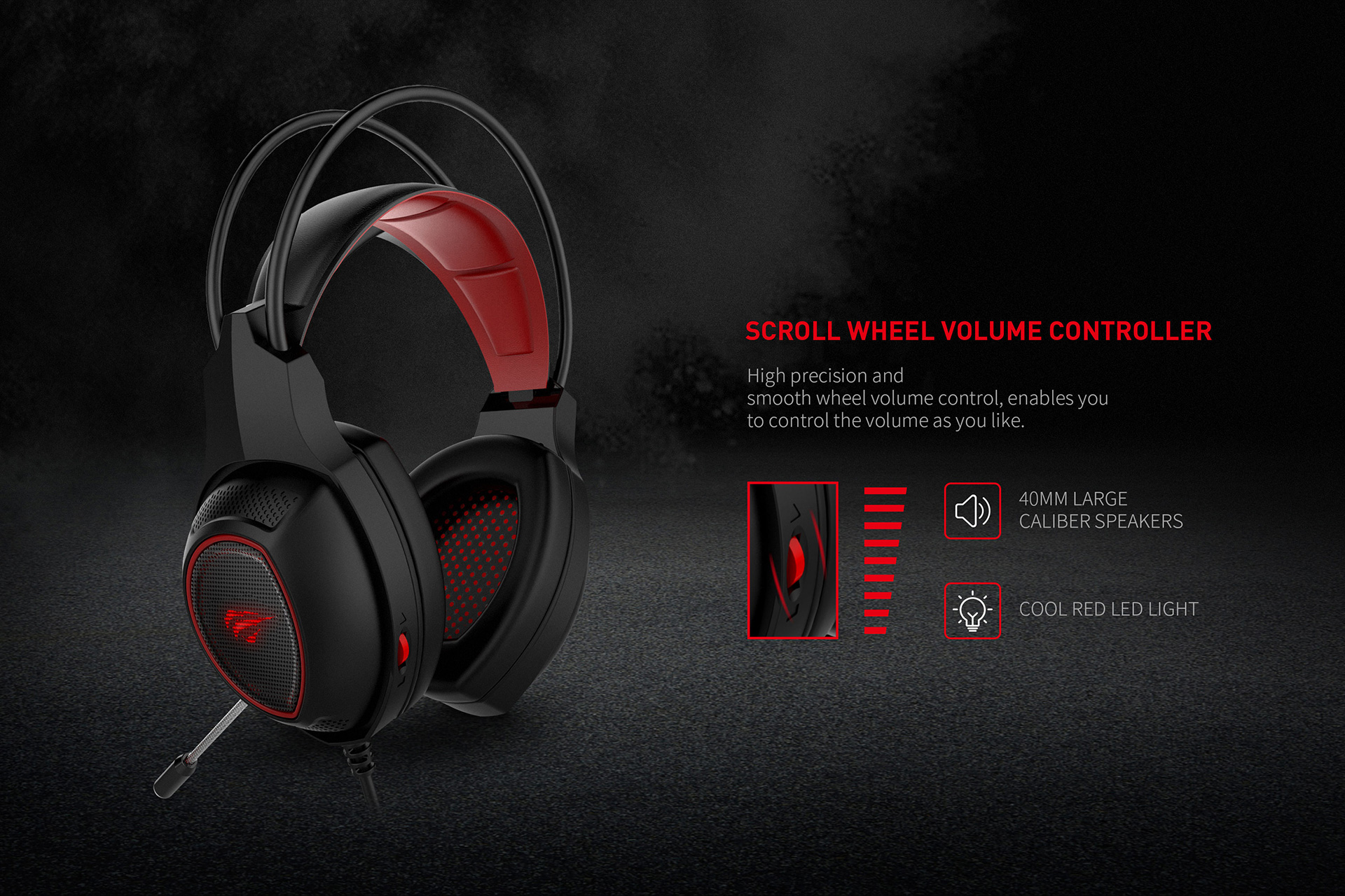 Headset Gaming Havit H2239D, com USB e Jack 3.5mm