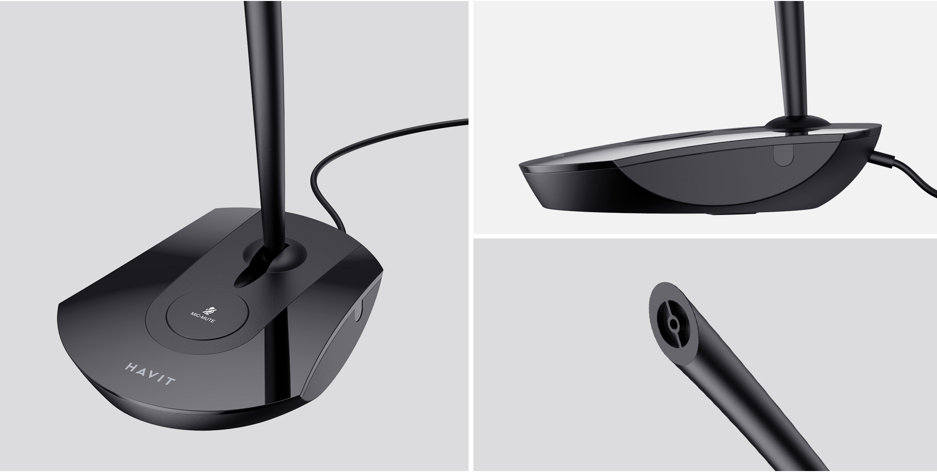 Microfone de Secretária Havit H208d, com Cabo Jack 3.5mm