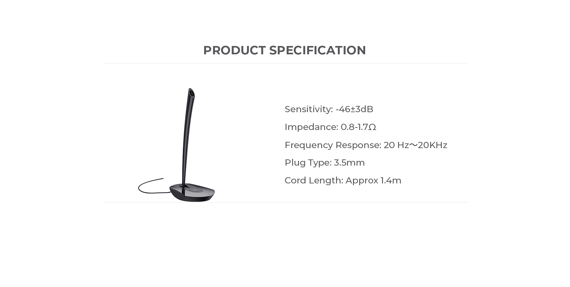 Microfone de Secretária Havit H208d, com Cabo Jack 3.5mm