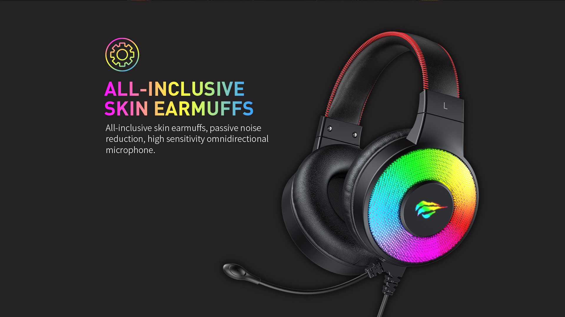 Headset Gaming Havit H2013D, com USB, 2*Jack 3.5mm e Microfone